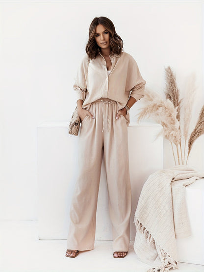 VELANORA- Knoopsluiting Tweedelige Set