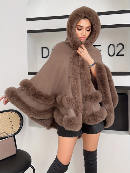 Vrouwen jas Oversized Bontcape Warm en Stijlvol