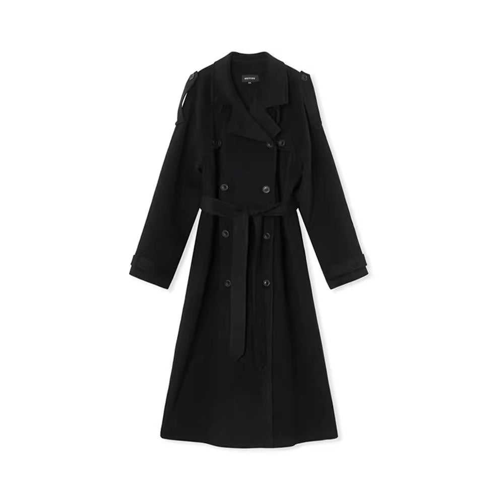 Dames Trench Coat Lange Zachte Stijlvolle Regenjas