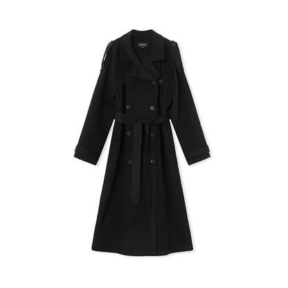 Dames Trench Coat Lange Zachte Stijlvolle Regenjas