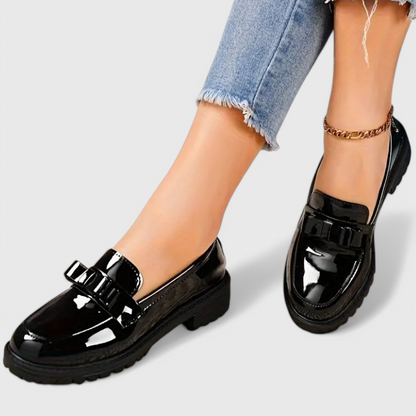 Dames Loafers van Leder met Strikdetail
