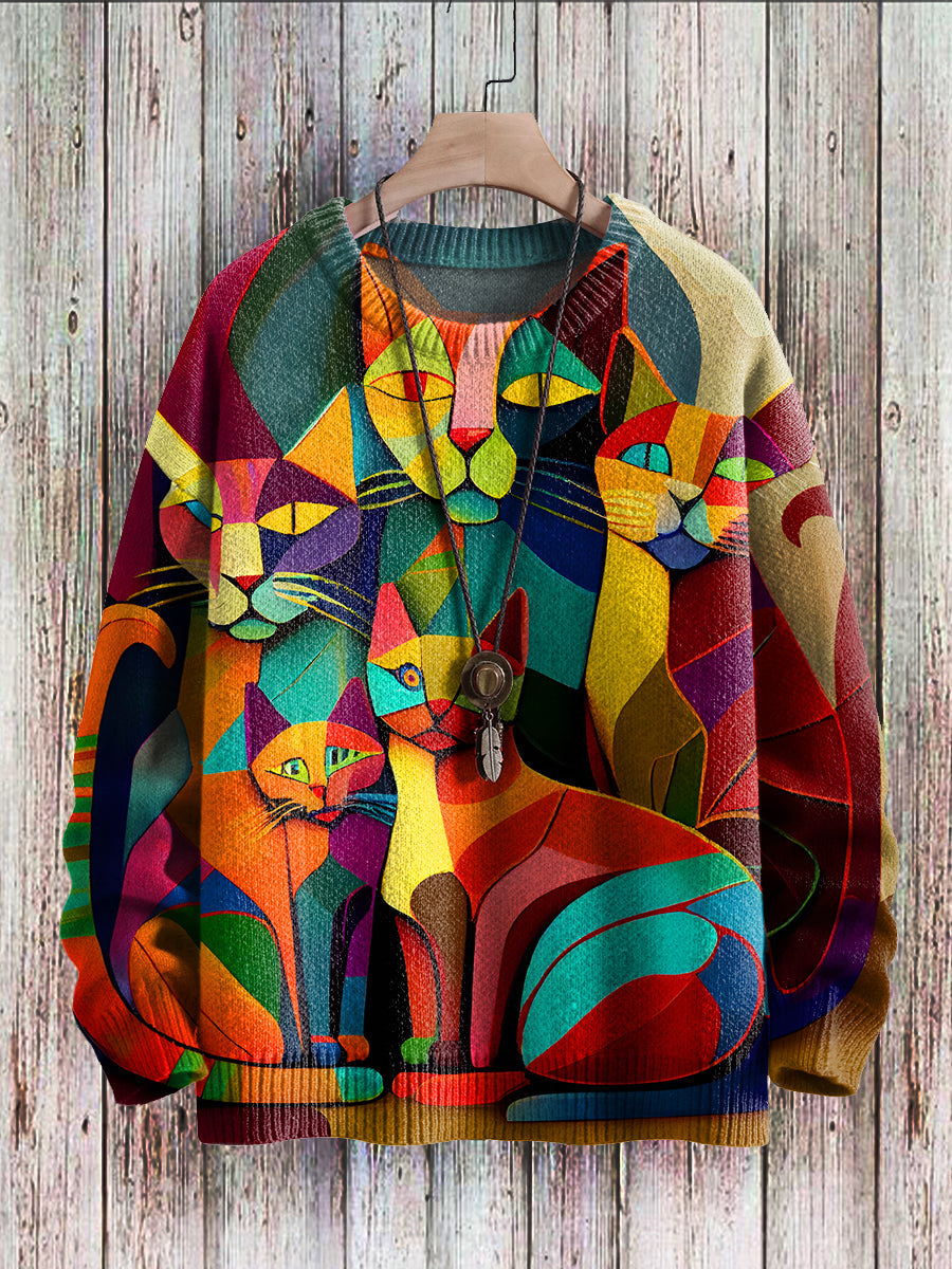 Katten Sweater voor Vrouwen met Leuke Print - Mode Vibes