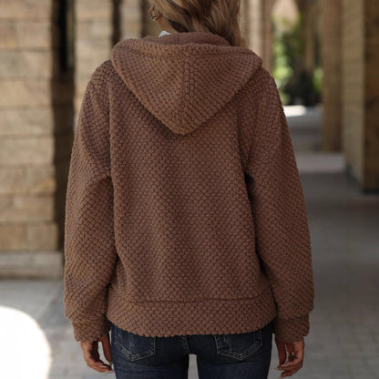 Dames Teddy Vest Warm en Zachte met Capuchon