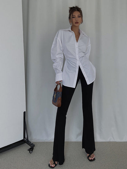 Dames Blouse Katoen Kraag Modern Design Hazel