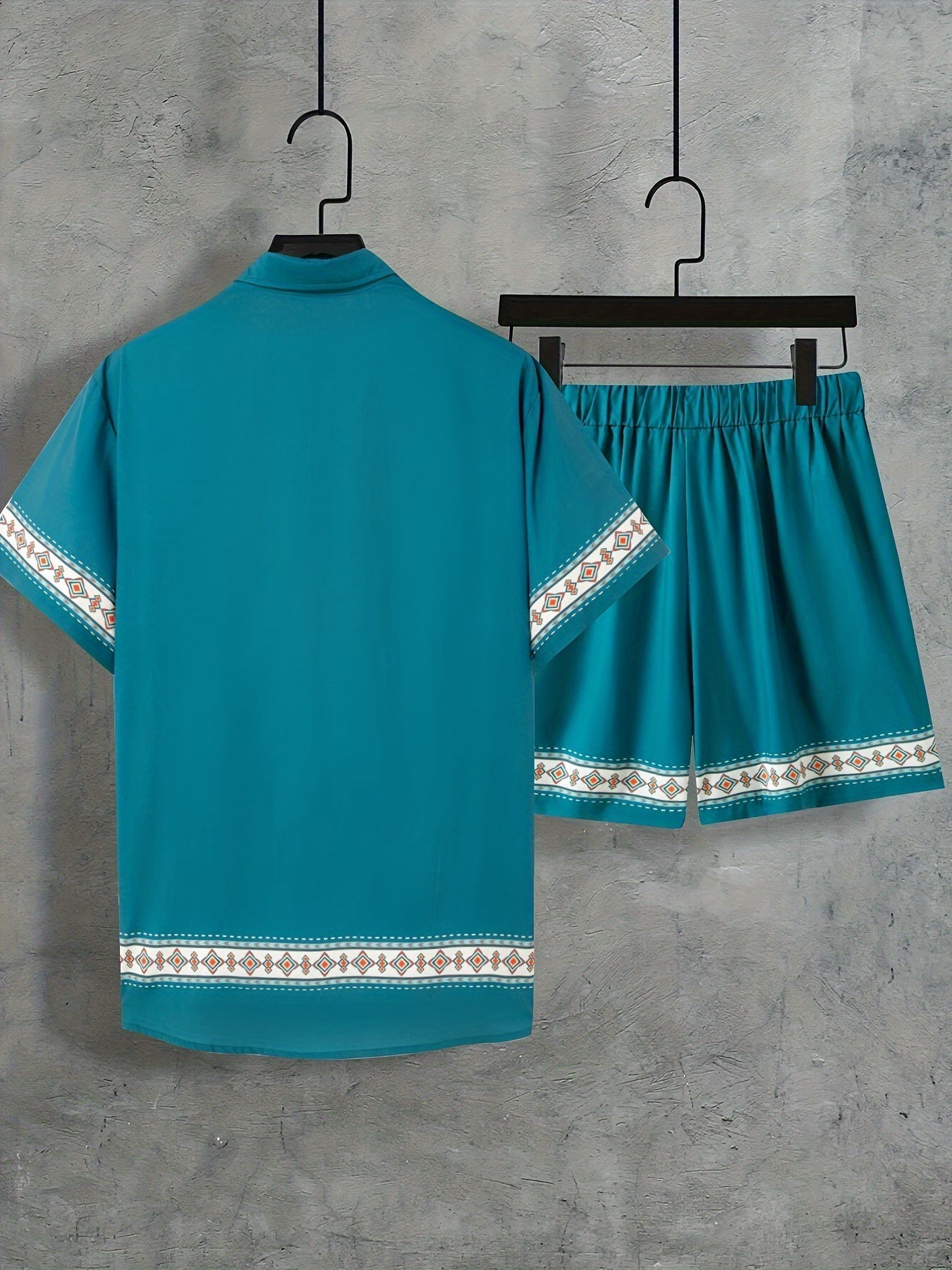 Heren Zomer Set - Tweedelig Casual Shirt en Shorts Boho Stijl