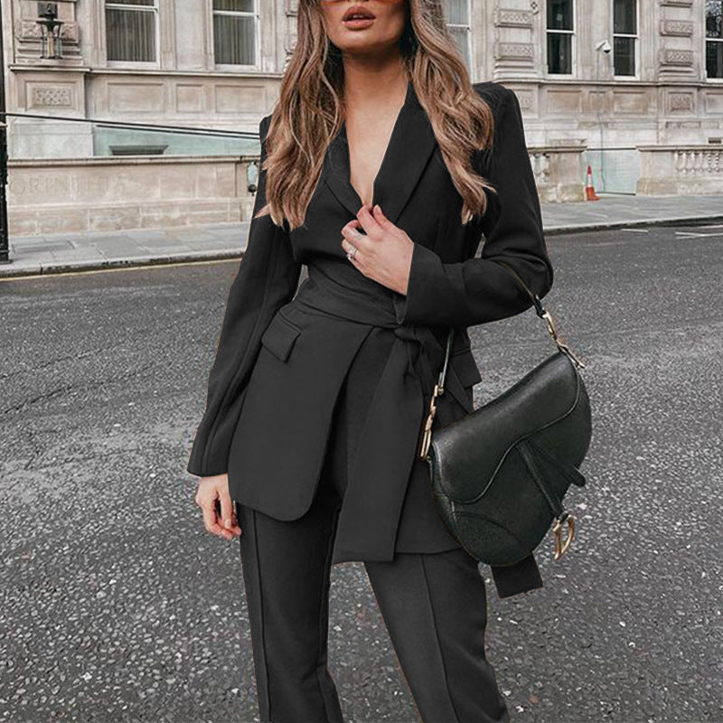 Dames Blazer Set Tweedelig met Pantalon Elegante Modieuze Outfit