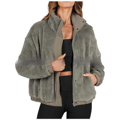 Dames Teddyjas Warm en Zachte Bomberjas Zwart