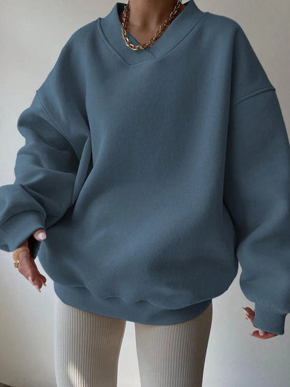 Dames V-Hals Trui Geel Minimalistisch Design