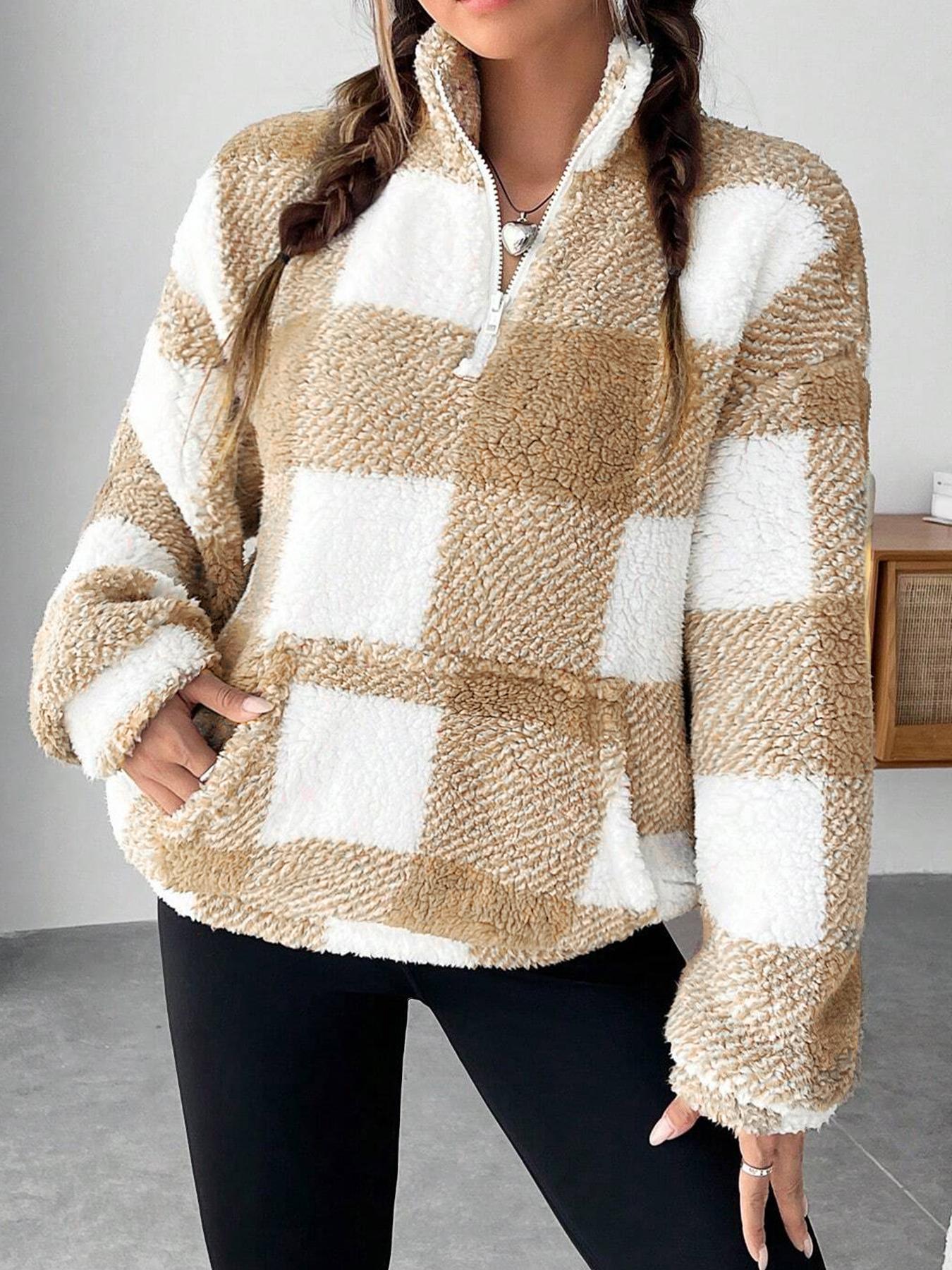 Dames Trui Warm en Comfortabel met Rits en Zakken - Mode Vibes