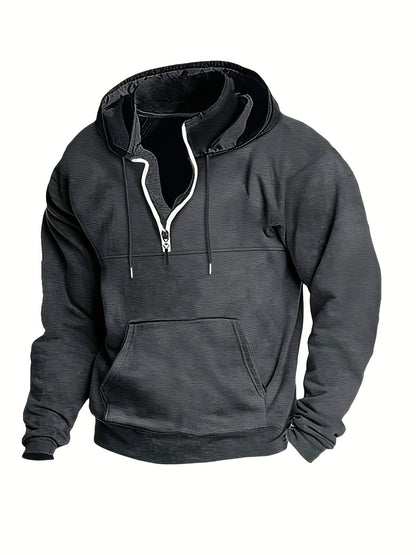 Heren Hoodie met Halve Rits Sportief Design