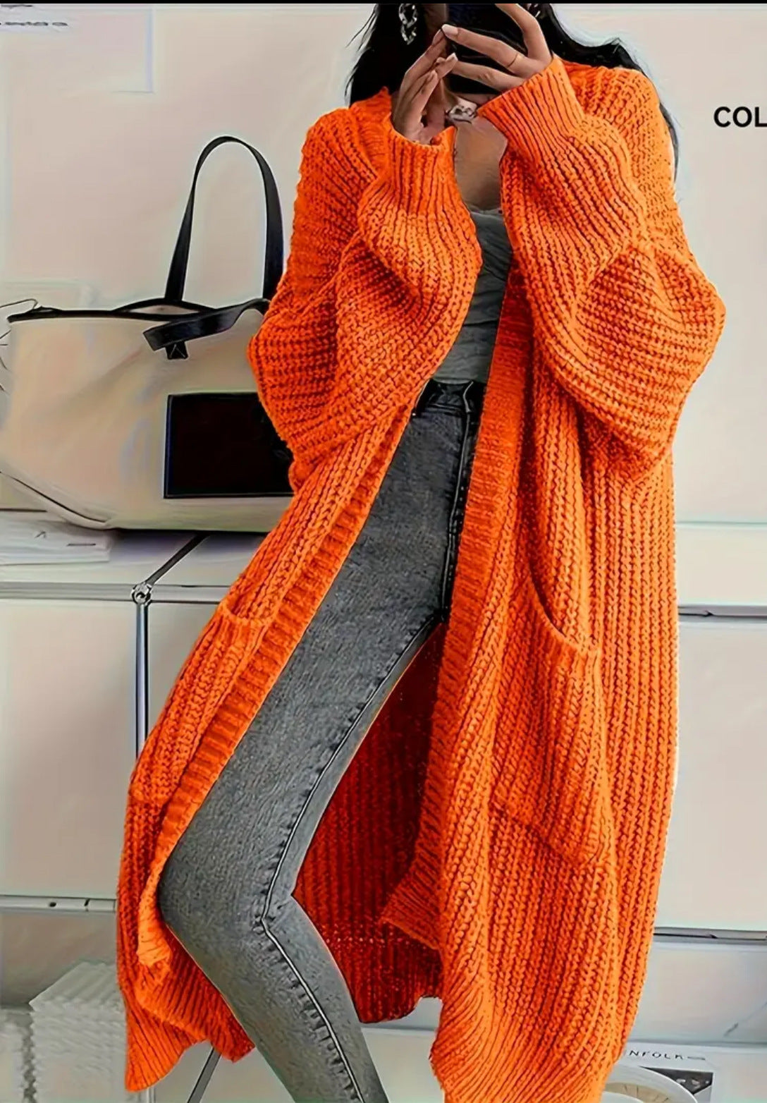 Dames Gebreide Vest Lange Stijlvolle Trendy Look