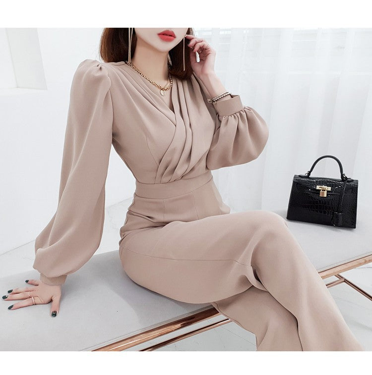 Dames Jumpsuit Elegante Hoge Taille V-Hals Trendy