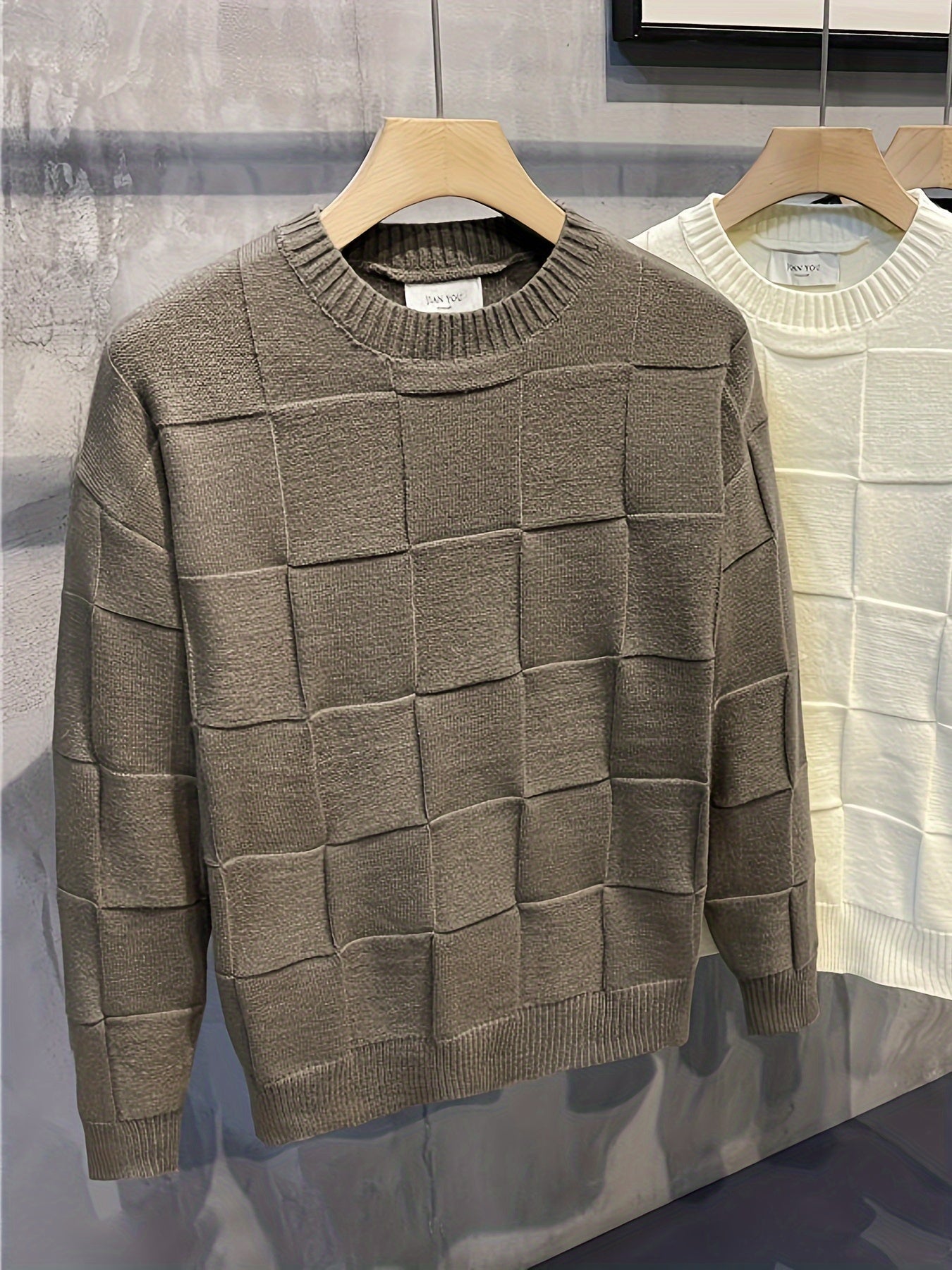 Gebreide Sweater Ronde Hals Stretch Mannen