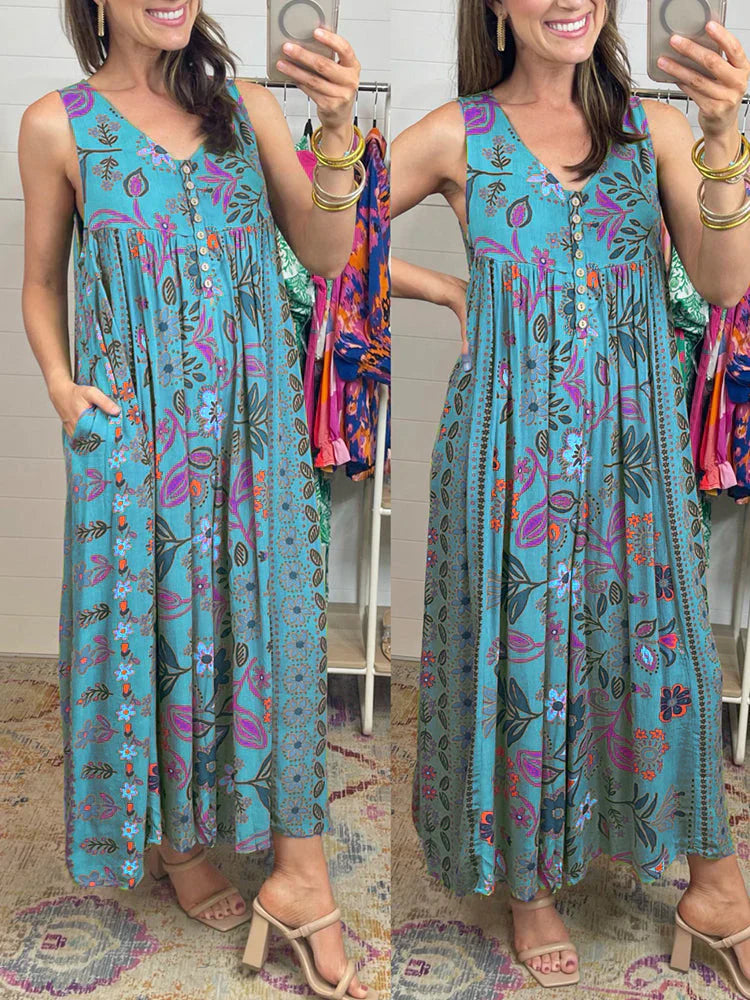 Vrouwelijke Jumpsuit met Bloemenprint Vintage Stijl