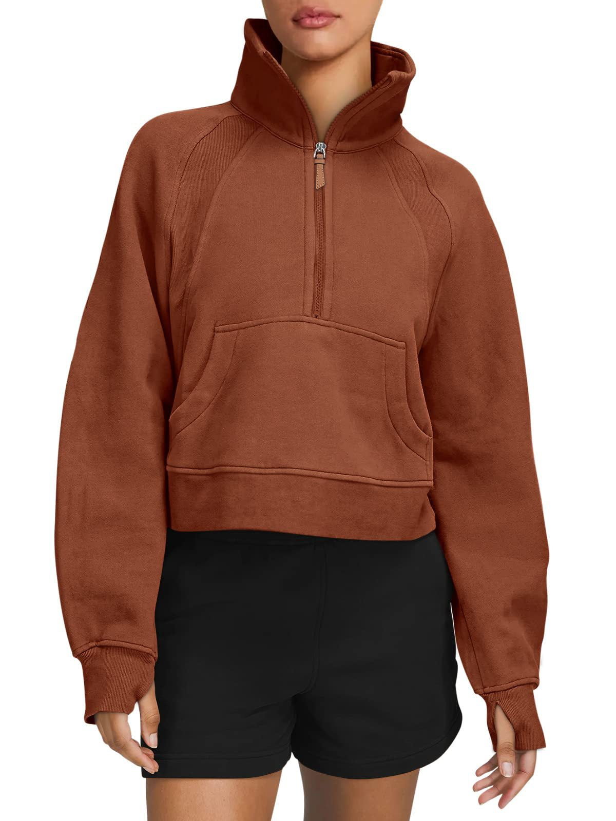 Dames Sweatshirt Sportief Comfortabel met Halve Rits