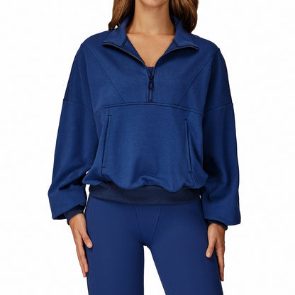 Dames Sweatshirt Sportief Comfortabel Halve Rits
