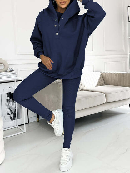 Dames Hoodieset met Fleece – Comfortabele Trui met Capuchon en Broek