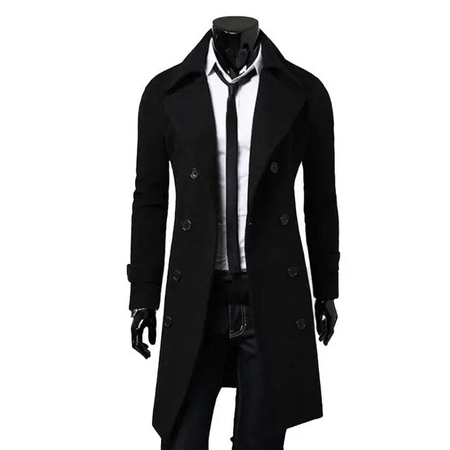 Waterdichte Trenchcoat Heren Klassieke Dubbele Rij Knopen