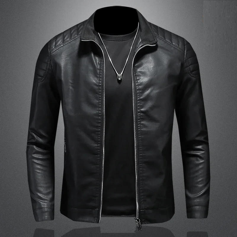 Leren Biker Jas Bomber Model Geschikt voor Dagelijks Gebruik
