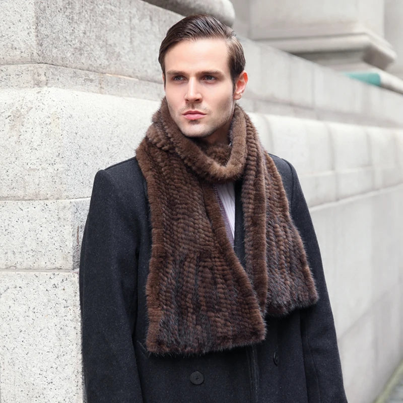 Gebreide Sjaal Warm en Stijlvol Nertsbont Look