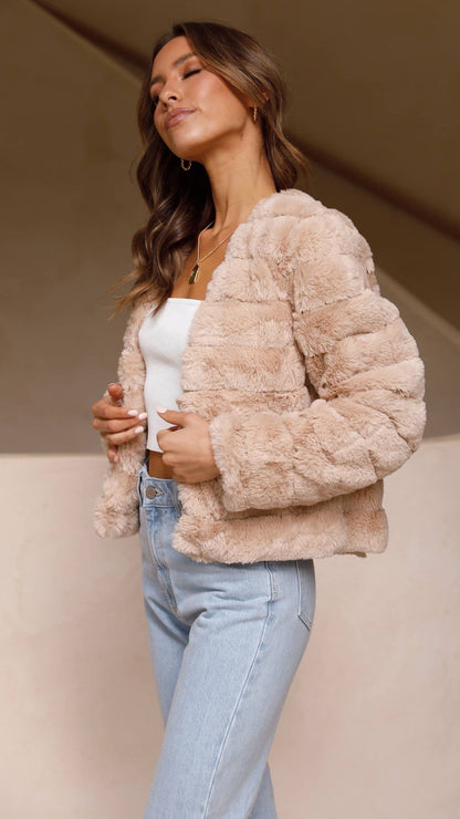 Dames Velour Jasje Crop Model Luxe Stof