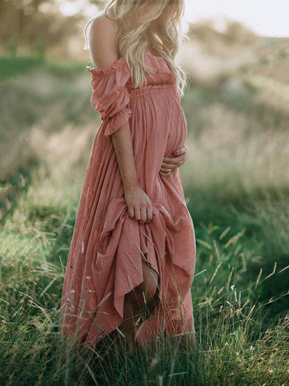 Quyal - Boho Chic -mallinen pitkähihainen äitiysmekko-Mekot-EmiyoSuomi