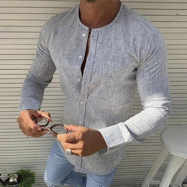 Heren Overhemd Lange Mouwen Katoen Casual Stijl