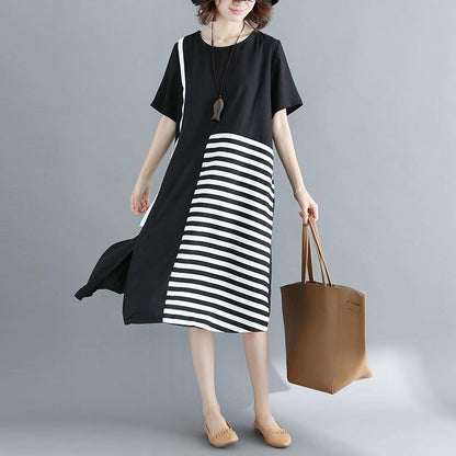 Emilia | Abito nero in cotone naturale