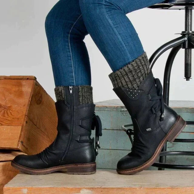 Waterdichte Halfhoge Dames Winterlaarzen met Antislip Zool