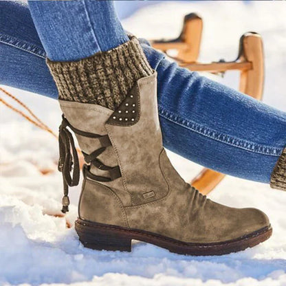 Waterdichte Halfhoge Dames Winterlaarzen met Antislip Zool