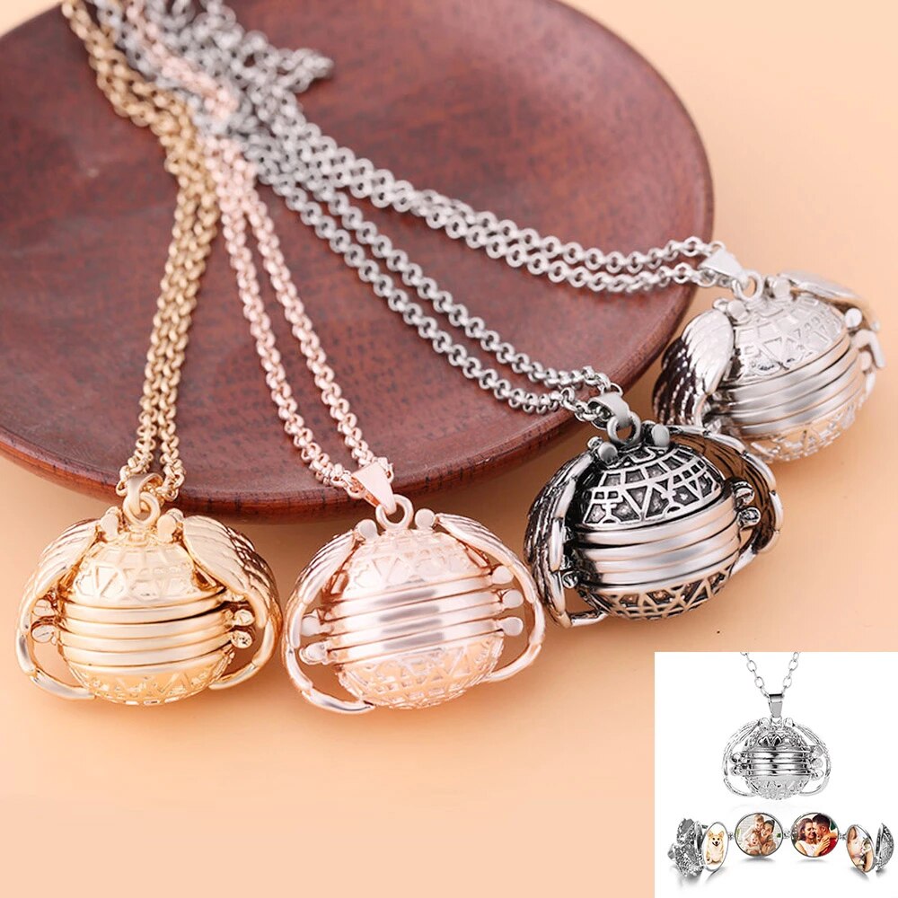 Foto Medaillon Ketting 4 Lagen Zilverkleurig Persoonlijk