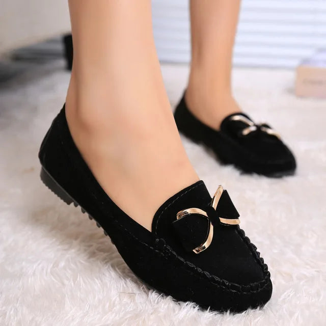 Stijlvolle Vlinderstrik Dames Loafers - Comfortabele Klassieke Schoenen van Luna Mode