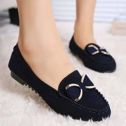 Stijlvolle Vlinderstrik Dames Loafers - Comfortabele Klassieke Schoenen van Luna Mode