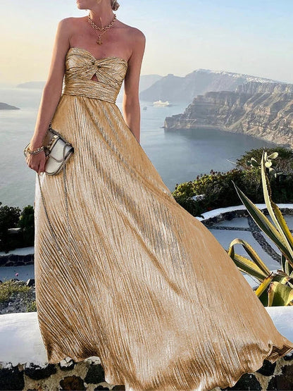 Boho Bronzing Lange Avondjurk