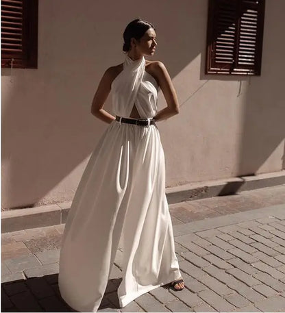 Lente Dames Halter Jumpsuit voor Zomerse Stijlvolle Avonturen
