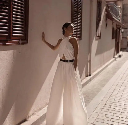 Lente Dames Halter Jumpsuit voor Zomerse Stijlvolle Avonturen