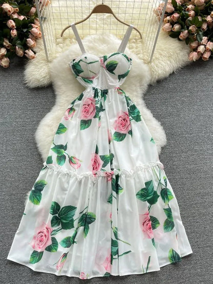 Betover de Zomer met deze Prachtige Bloemenprint Bohemian Party Dress!