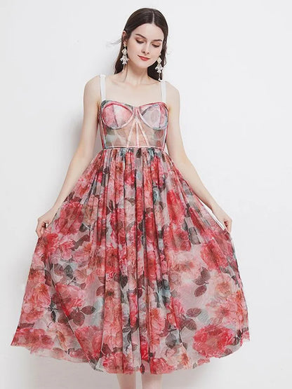 Betover de Zomer met deze Prachtige Bloemenprint Bohemian Party Dress!