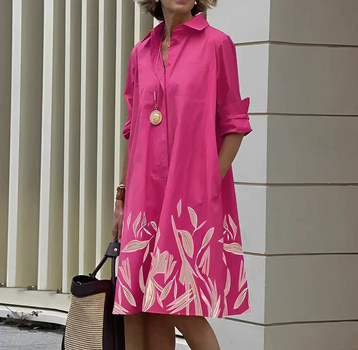Vrouwelijke Jurk met Polokraag Modieus Design