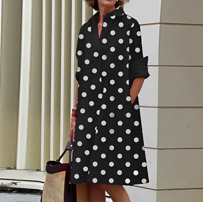Vrouwelijke Jurk met Polokraag Modieus Design