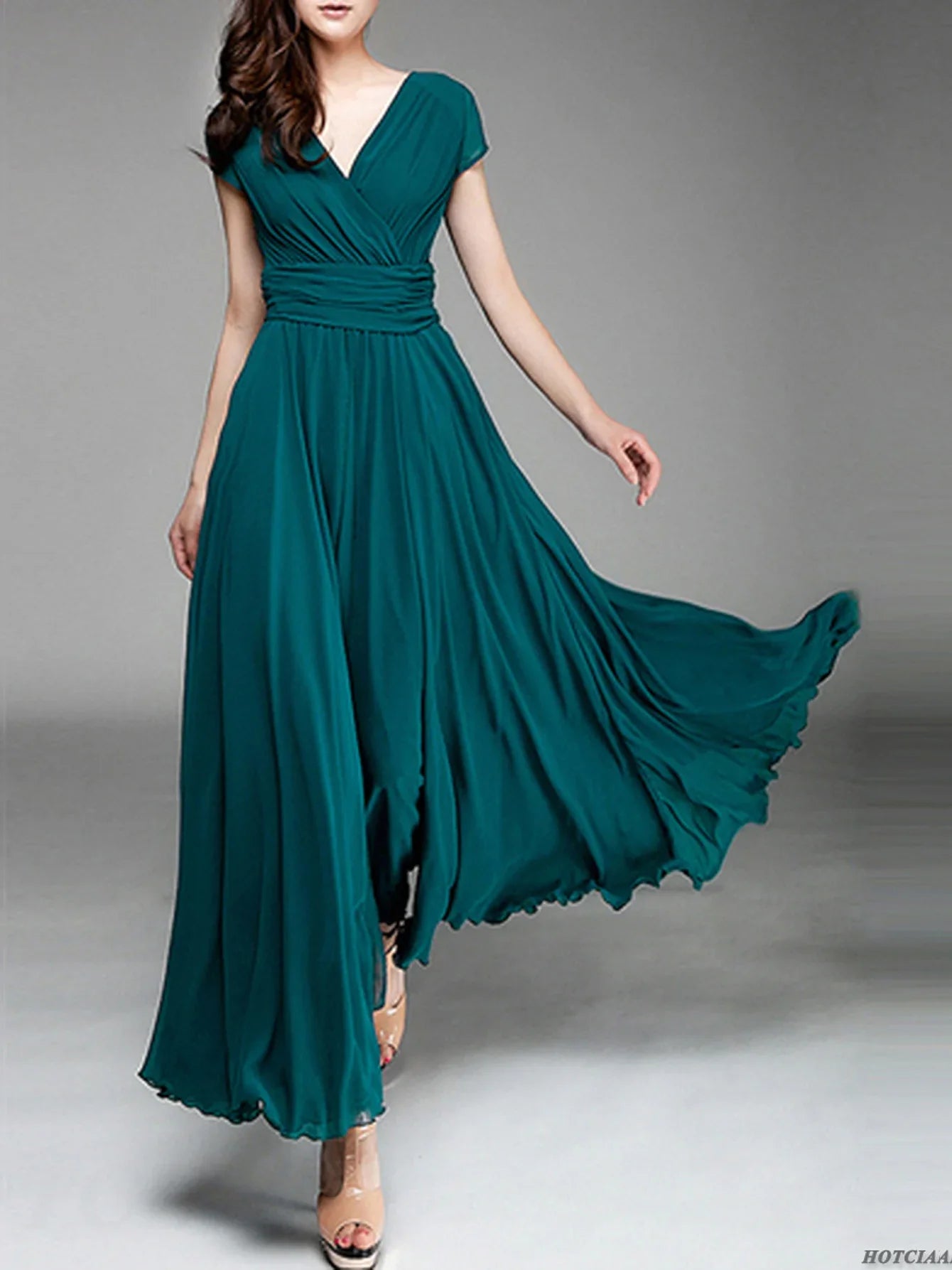 Zomer Chic Diepe V-hals Lange Maxi Jurk