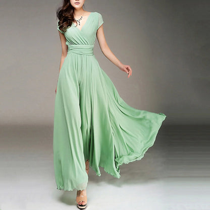 Zomer Chic Diepe V-hals Lange Maxi Jurk