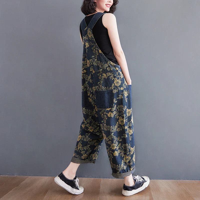 Bloemen Denim Jumpsuit van Aurora voor Stijlvolle Avonturiers