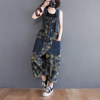 Bloemen Denim Jumpsuit van Aurora voor Stijlvolle Avonturiers