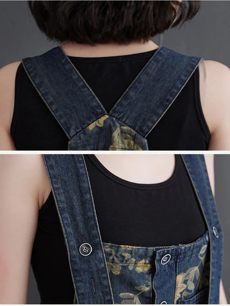 Bloemen Denim Jumpsuit van Aurora voor Stijlvolle Avonturiers