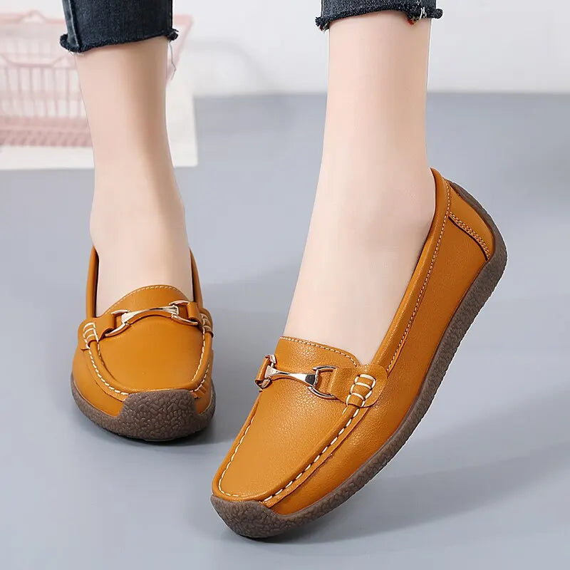 Nieuwe Lente/Herfst Flats Echt Leren Mocassins