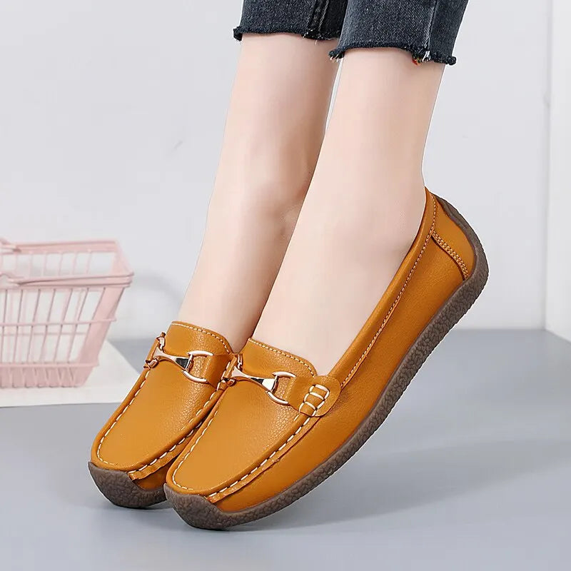 Nieuwe Lente/Herfst Flats Echt Leren Mocassins