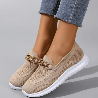 Nova Dames Chain Loafer Flats voor Comfortabel en Stijlvol Wandelen