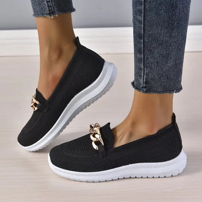 Nova Dames Chain Loafer Flats voor Comfortabel en Stijlvol Wandelen