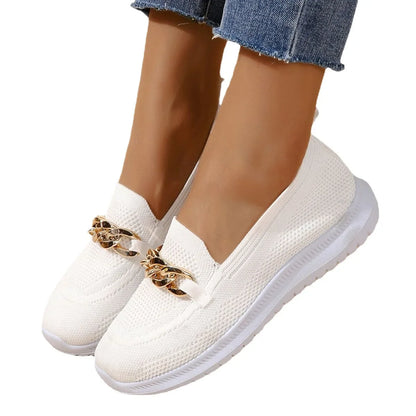 Nova Dames Chain Loafer Flats voor Comfortabel en Stijlvol Wandelen